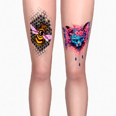 Tatouages colorés pour les jambes