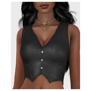 Gilet en cuir à boutons