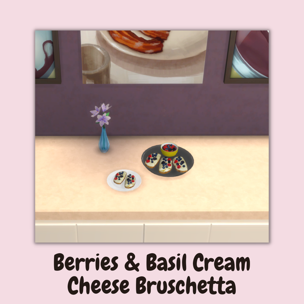 Bruschetta au fromage à la crème aux baies et au basilic