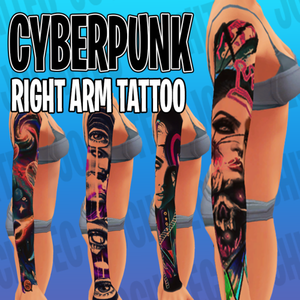 Tatouage Cyberpunk bras droit par Jochi