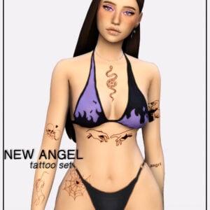 Nouveau set de tatouage d'ange