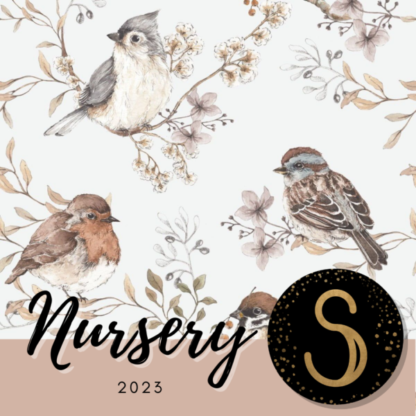 Nursery - Birds white gray - Wallpapers