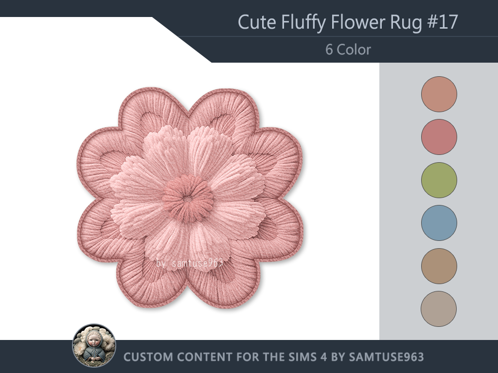 Tapis HQ Cute Fluffy Flower #17-Samtuse963