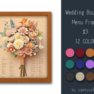Cadre de menu pour bouquet de mariage #3