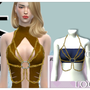 Top bandeau en chaîne avec anneaux