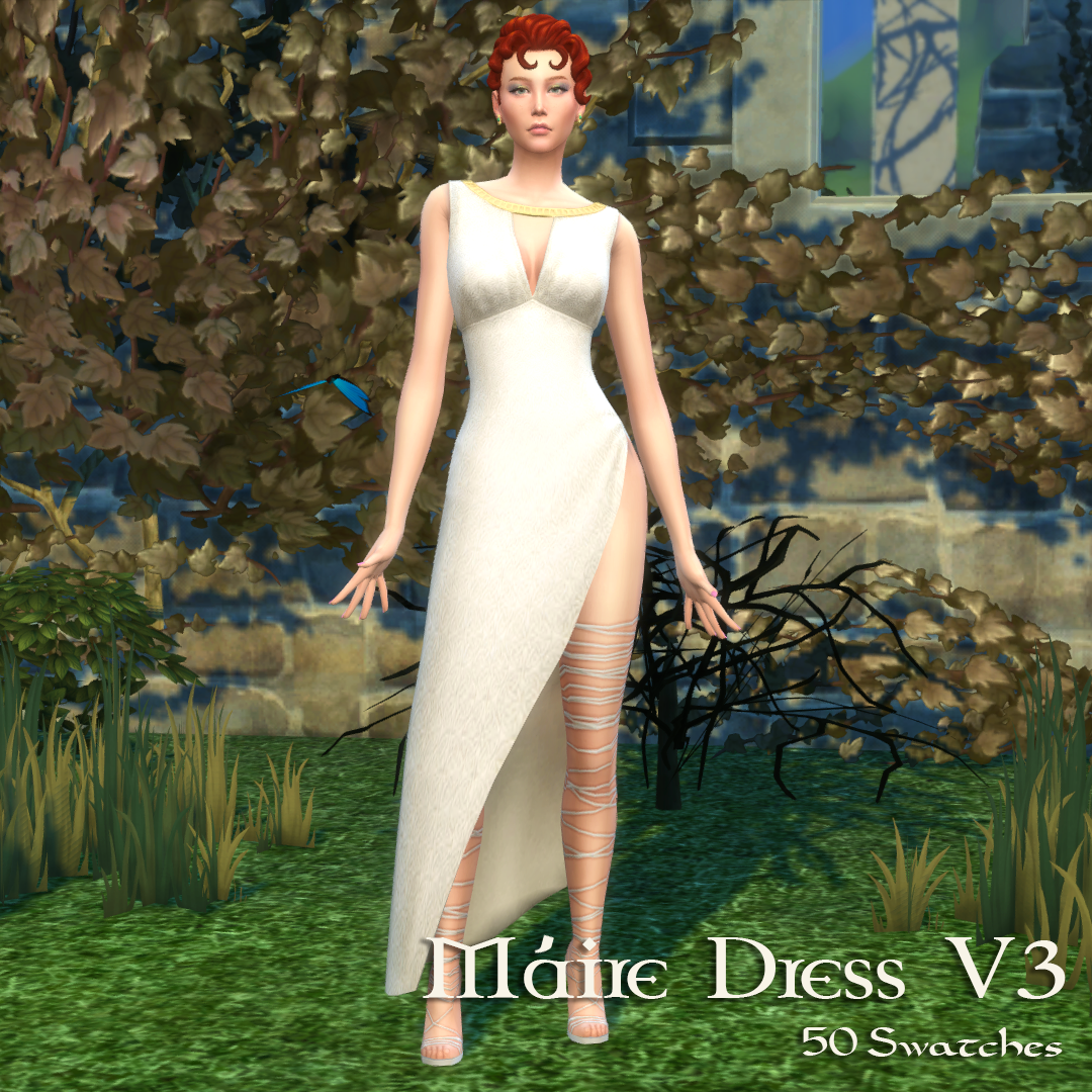 Máire Dress - High-Slit Asymmetric Skirt