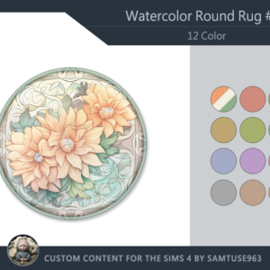 Tapis rond aquarelle #12 Samtuse963