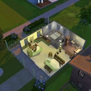 Maison des Sims vue de dessus.
