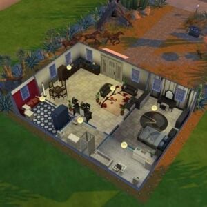Casa moderna de Los Sims con jardín en Los Sims.