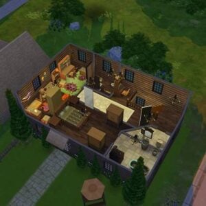 Intérieur de maison Simsdans un jeu de simulation.