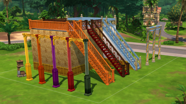 Juego de construcción del palacio Tomarang, parte 3: Escaleras, vallas, barandillas, adornos y decoraciones