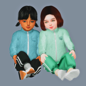 Illustration de deux Sims assis.