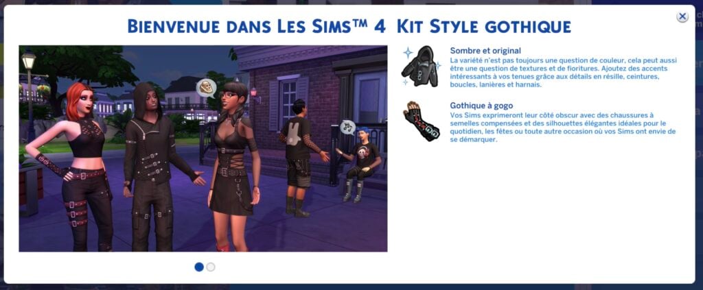 Les nouvelles tenues gothiques du pack Sims 4 Style Gothique