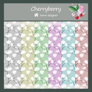 Échantillons de papiers peints fleuris Cherryberry.