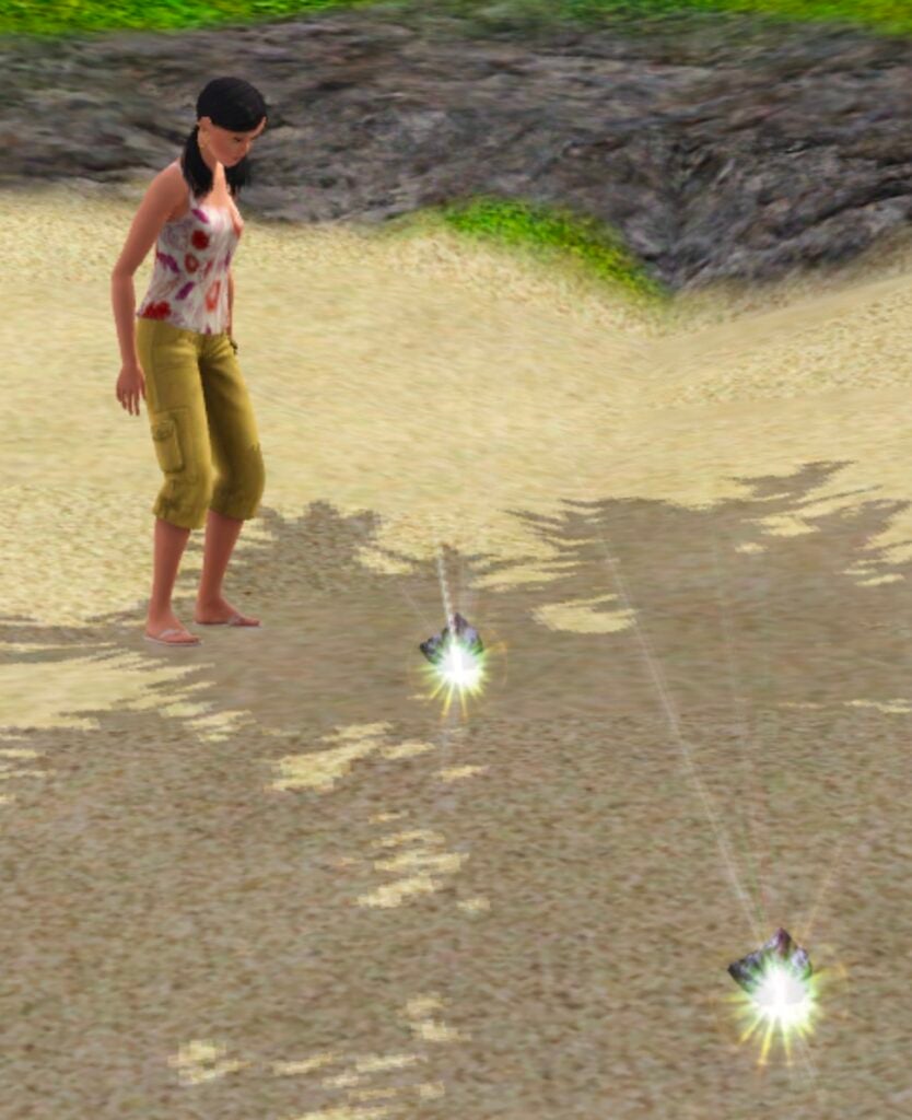 Sims qui récupère des pierres précieuses dans Les Sims 3