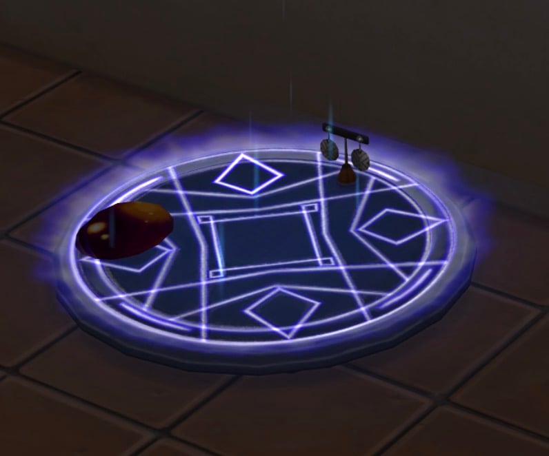 Recharge d'une grille de cristaux dans Les Sims 4