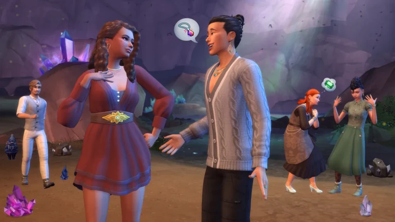 Sims che chiacchierano in The Sims.