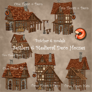 Maisons médiévales Hood Deco - Set de boucherie