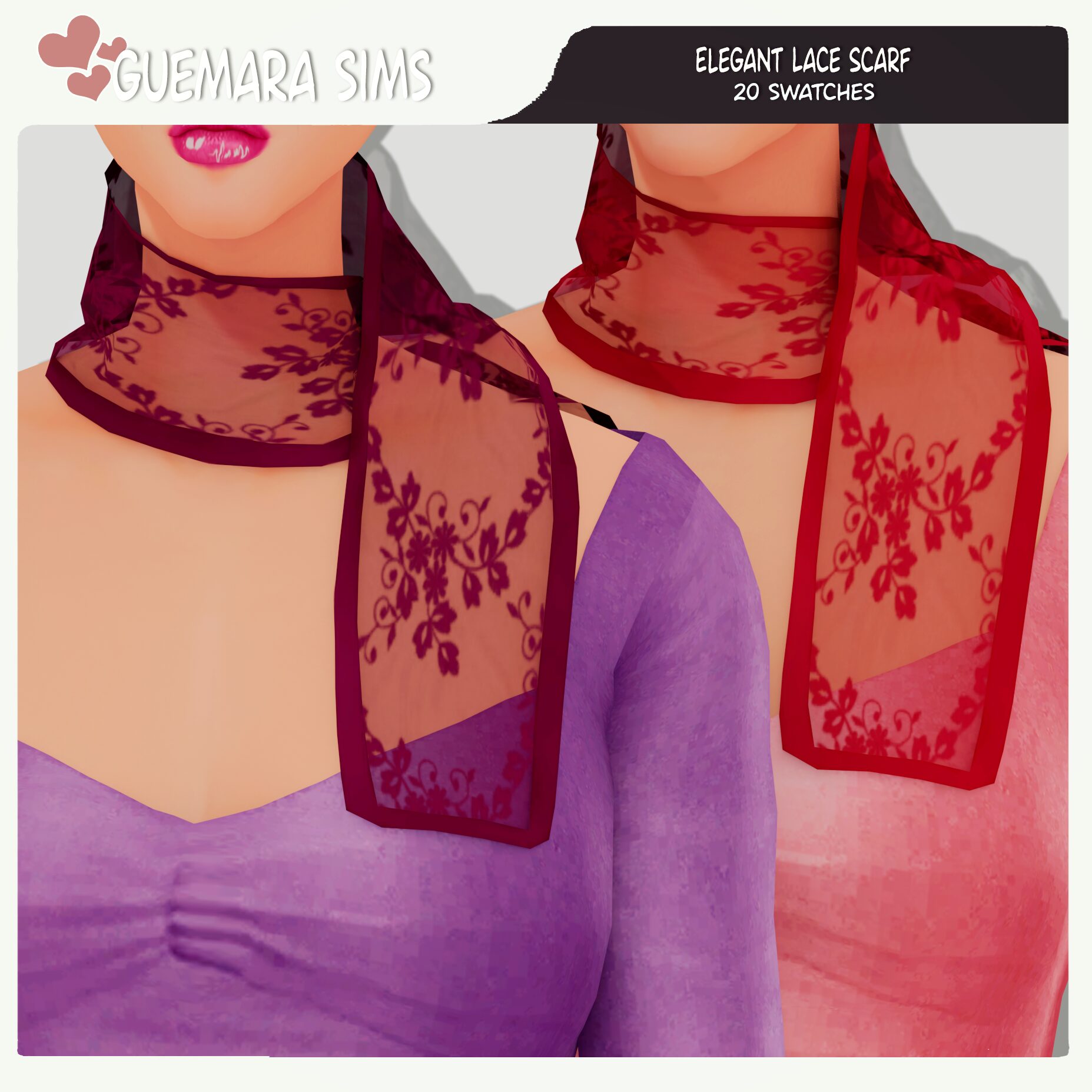 Foulard élégant en dentelle