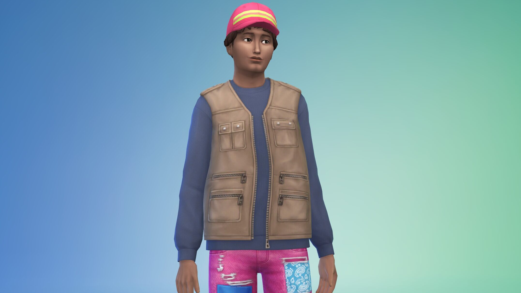 Sims en tenue décontractée.