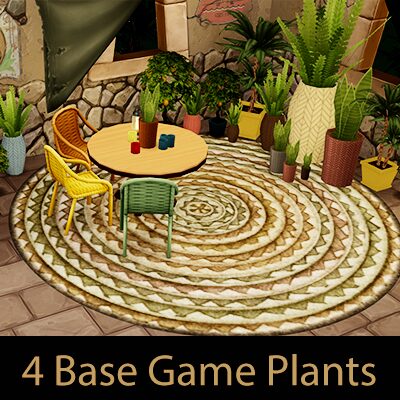 Plantes en pot du jeu de base (retexturées et recolorées)