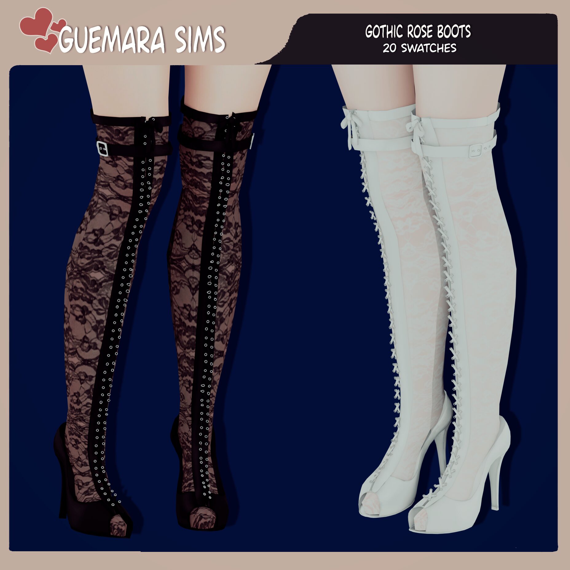 Bottes roses gothiques