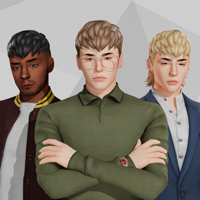 Set De Cheveux Kevin - Téléchargement CC Sims Par Johnnysimmer - Amaz'Sims