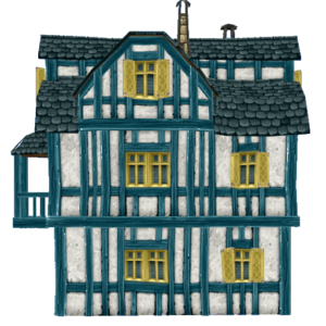 Vieille ville médiévale Maisons déco à capuche - Tanner Set