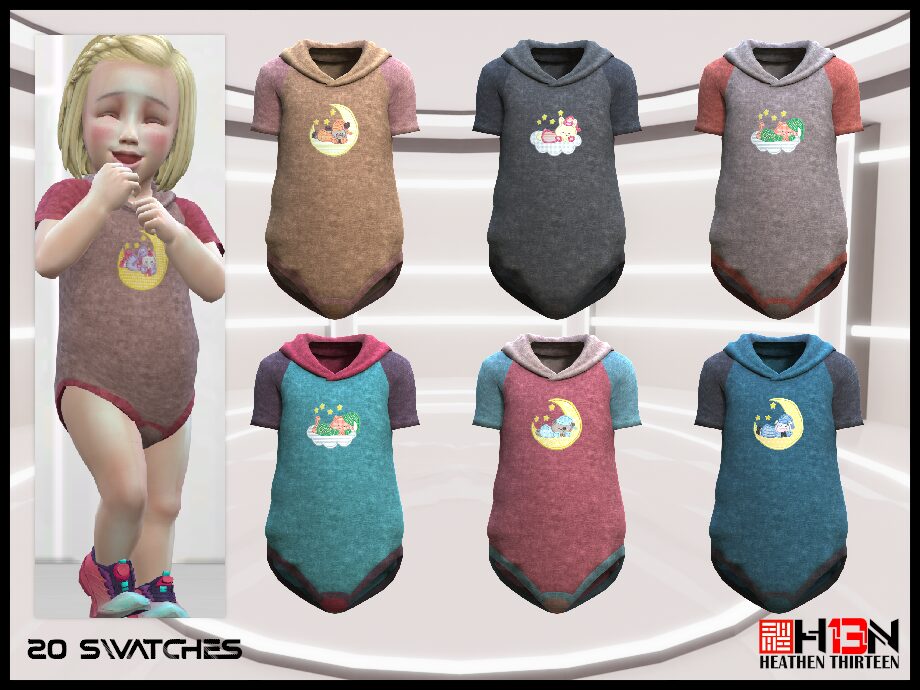 Onesie graphique avec capuche pour bébé
