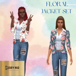 Veste florale moderne pour une tenue en denim - Compatible avec le jeu de base