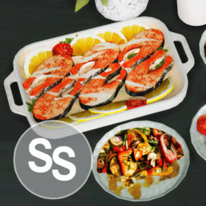 Saumon au four et légumes S&S traduit en anglais par LizzySims
