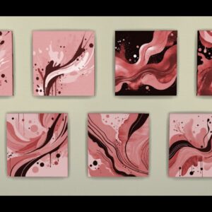 Peintures abstraites en rouge
