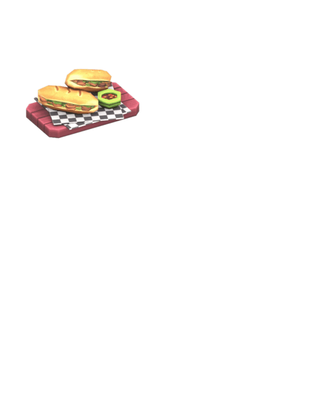 Deux sandwiches sur une planche.