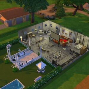 Vue aérienne de la maison dans The Sims 4