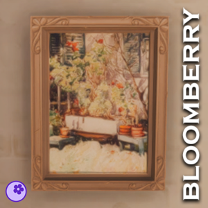 Tableau floral encadré, texte Bloomberry