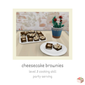 Brownies au cheesecake et plante verte