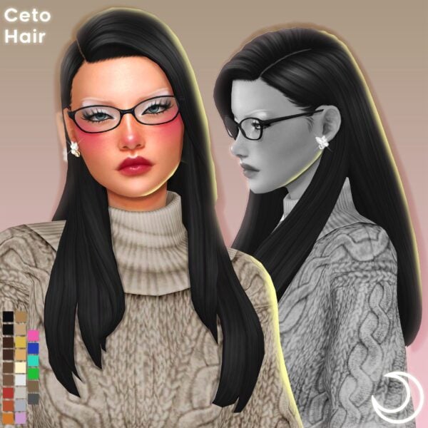 Sims mostrando diferentes peinados