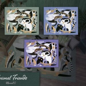 Tapis Animal Friends avec différents designs et couleurs.
