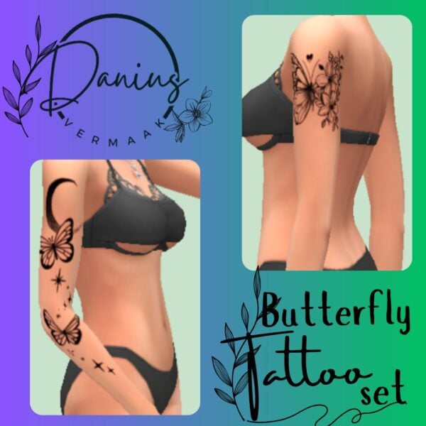 Tatouages de papillons pour bras et dos.