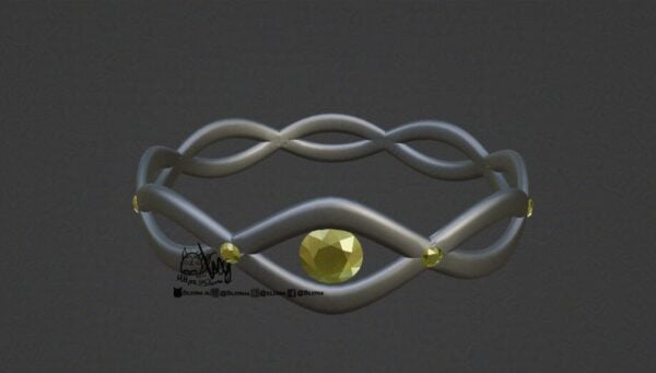 Bracelet en forme de vague avec pierres jaunes