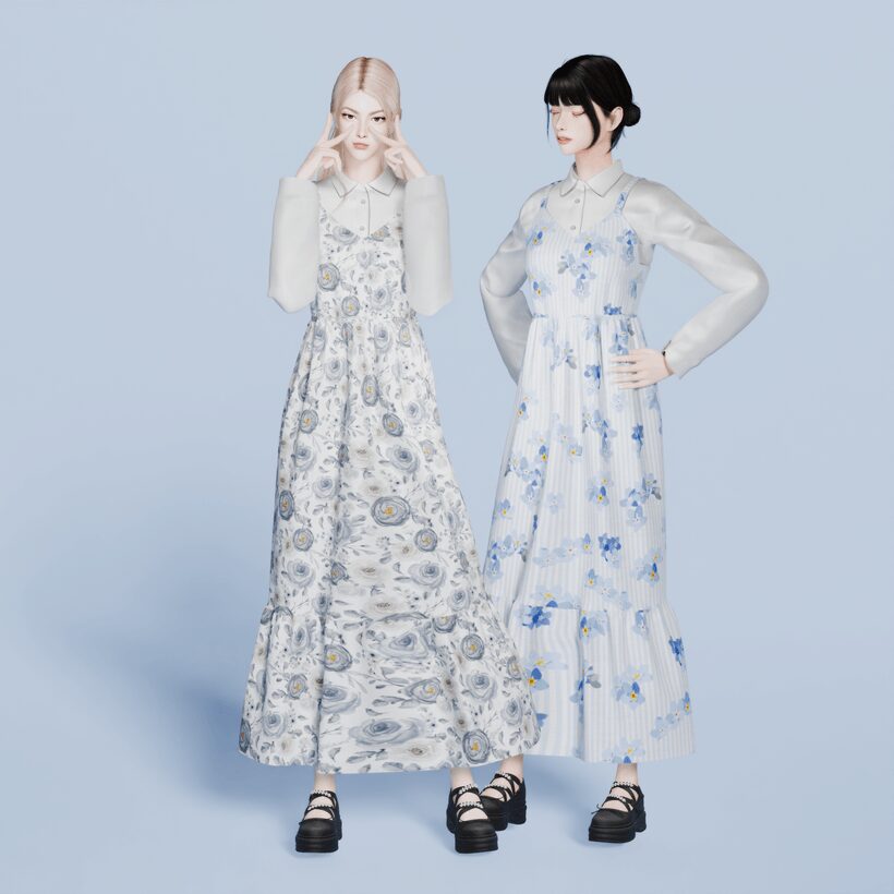 [simna] Robe chemise à bretelles Mona