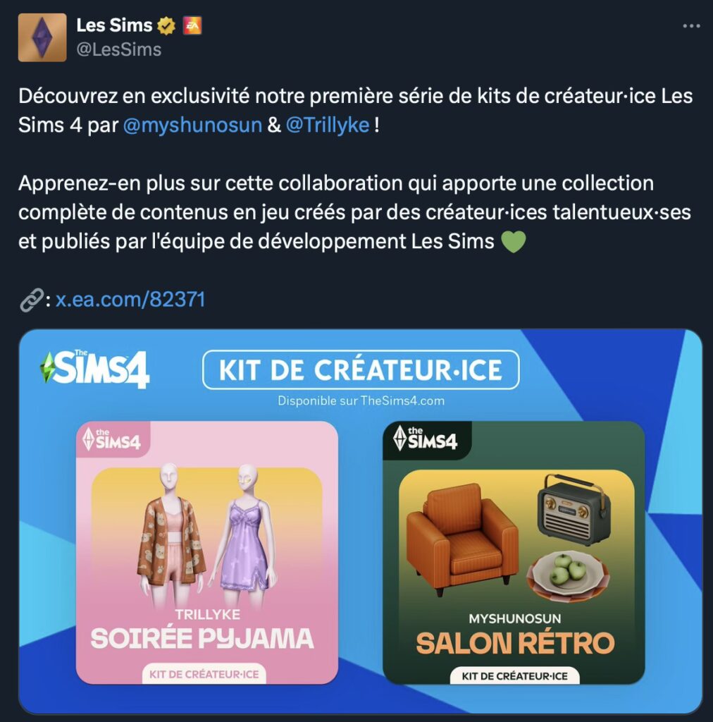 Les premiers kits de créateurs annoncés pour Les Sims 4