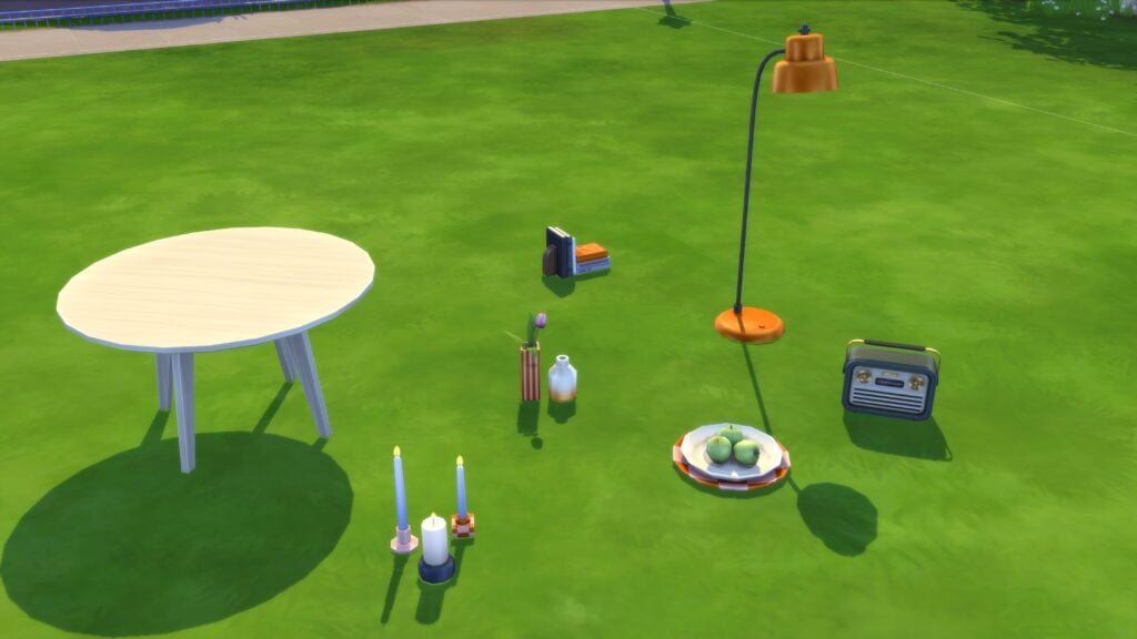 Les objets du kit Sims 4 Salon Rétro