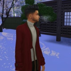 Personnage Sims 4 dehors en hiver