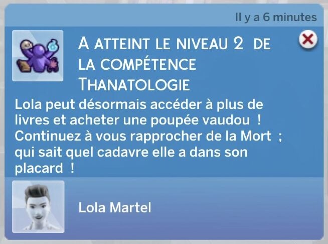 La compétence Thanatologie des Sims 4