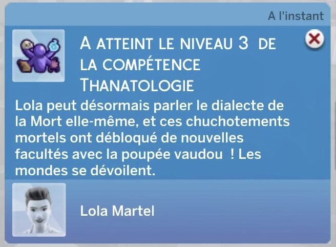 La compétence Thanatologie des Sims 4