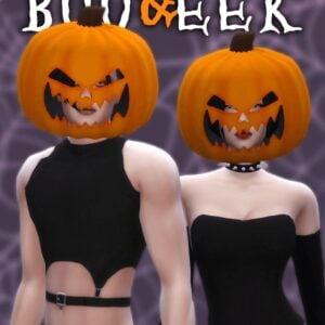 Spooky Halloween pumpkin costumes, "Boo & Eek" text.