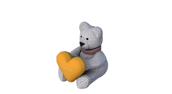 Ours en peluche Sims 4 avec cœur jaune.