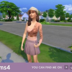 Sims smiling in a park.