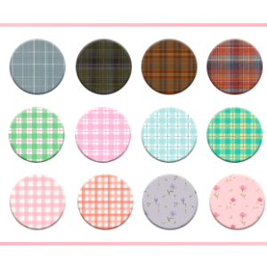 Palette motifs Sims 4 : motifs tartan et fleuris.